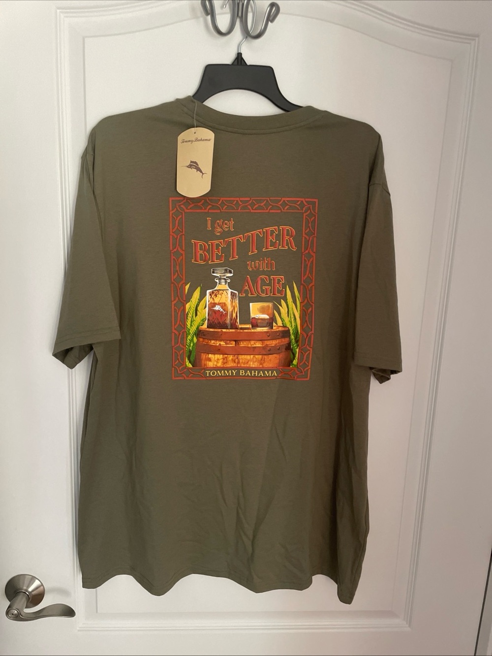 NWT Tommy Bahama Tee Shirt Men’s Green (Tea Leaf) “I get better with age” Sz XL